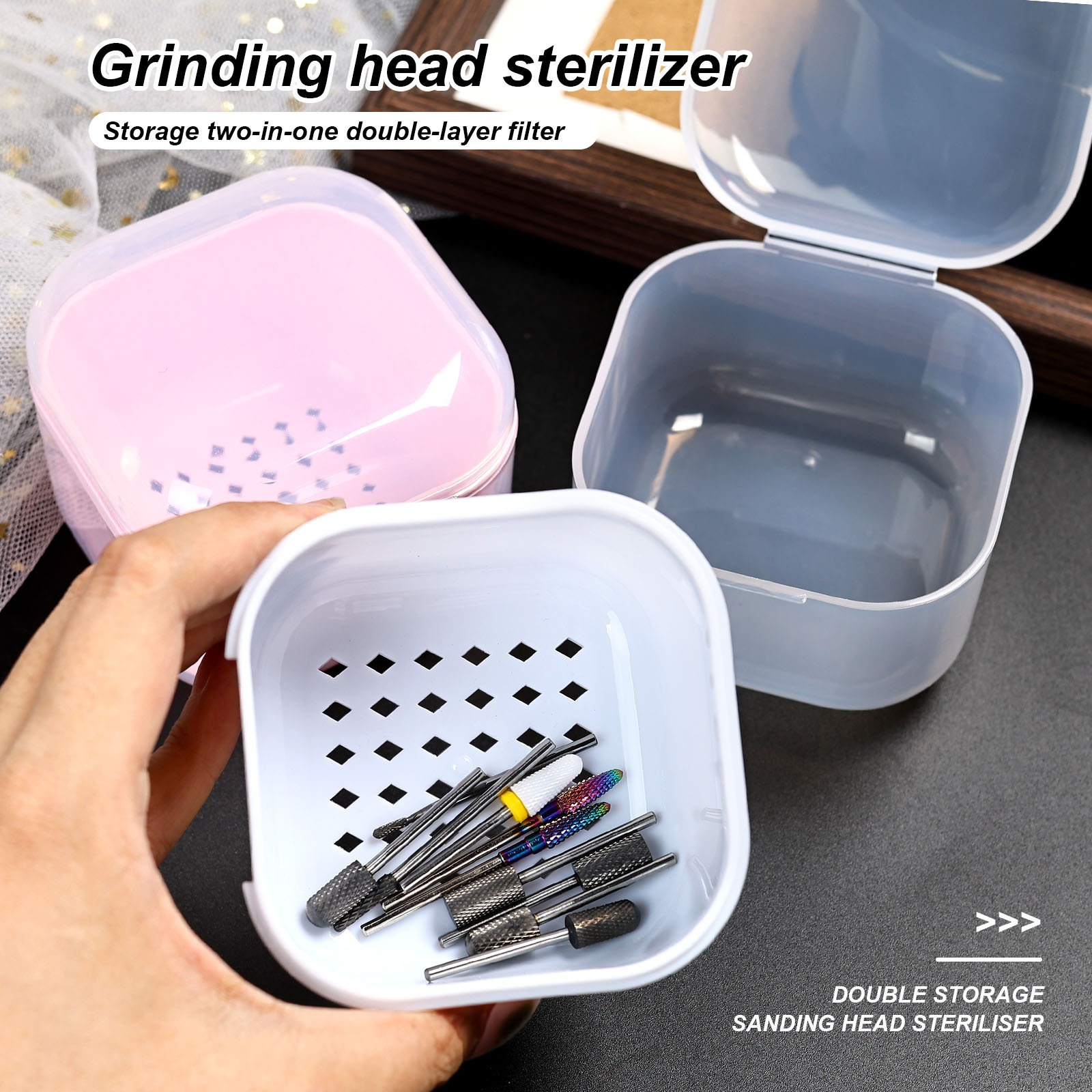Nail Tech Accessories - 1PC Square Double-layer Filtering Nail Art