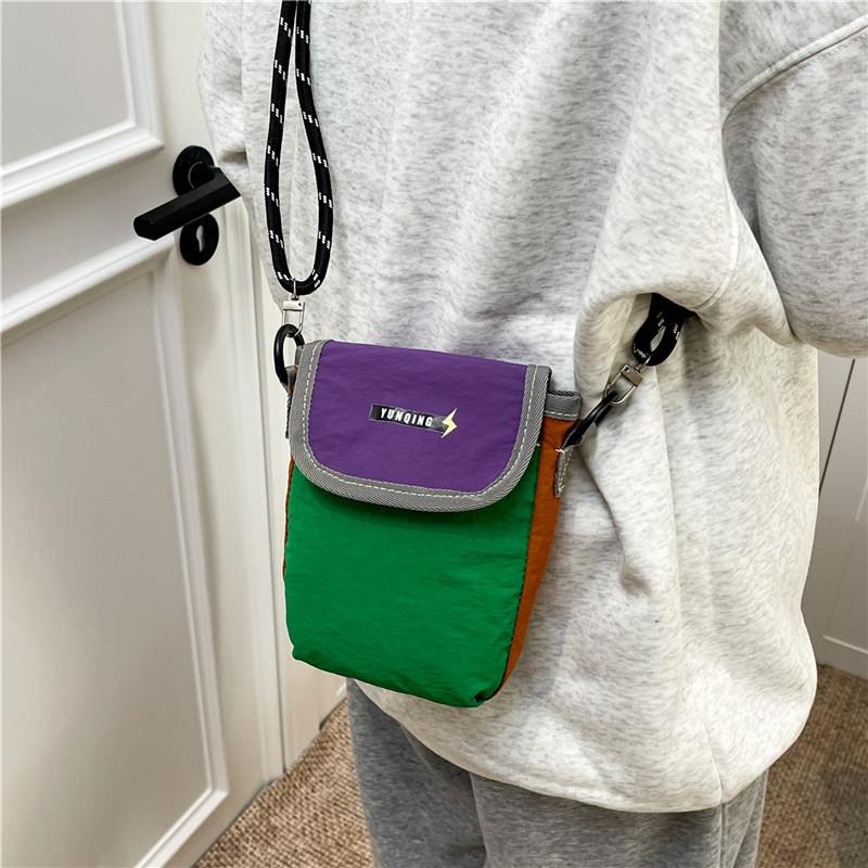 Tech Wear Accessories - Color Block Nylon Crossbody Bag Mini