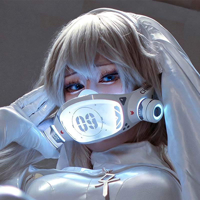 Cyber Punk Mask With LED Light - Tech Wear Accessories review and price