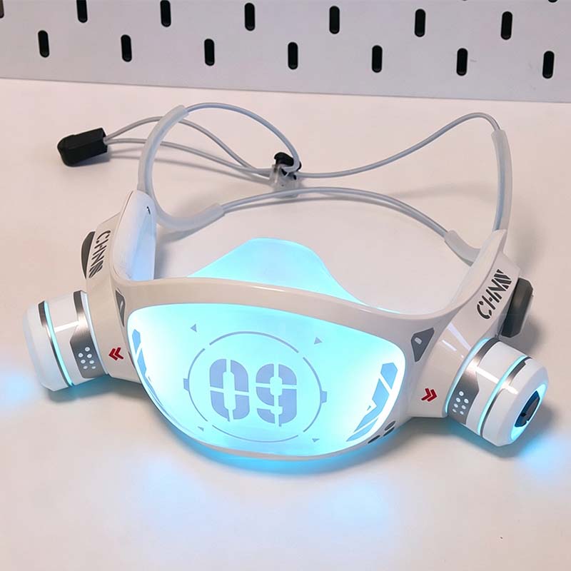 Cyber Punk Mask With LED Light - Tech Wear Accessories review and price