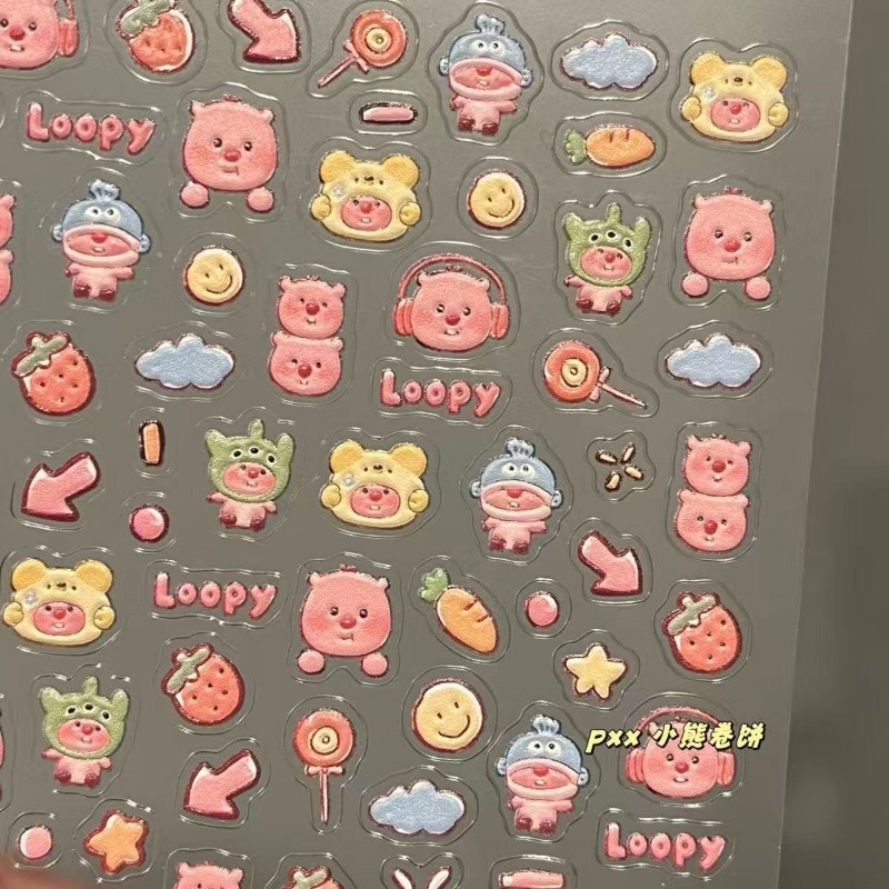 Loopy 3D embossed sticker, tra - Nail Tech Accessories review and price