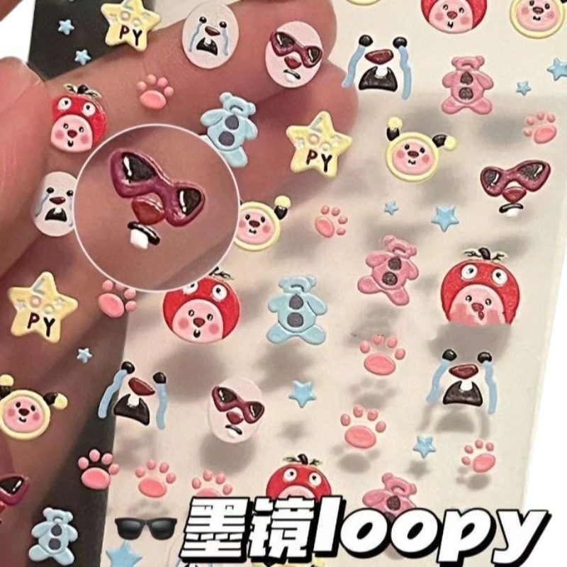 Loopy 3D embossed sticker, tra - Nail Tech Accessories review and price
