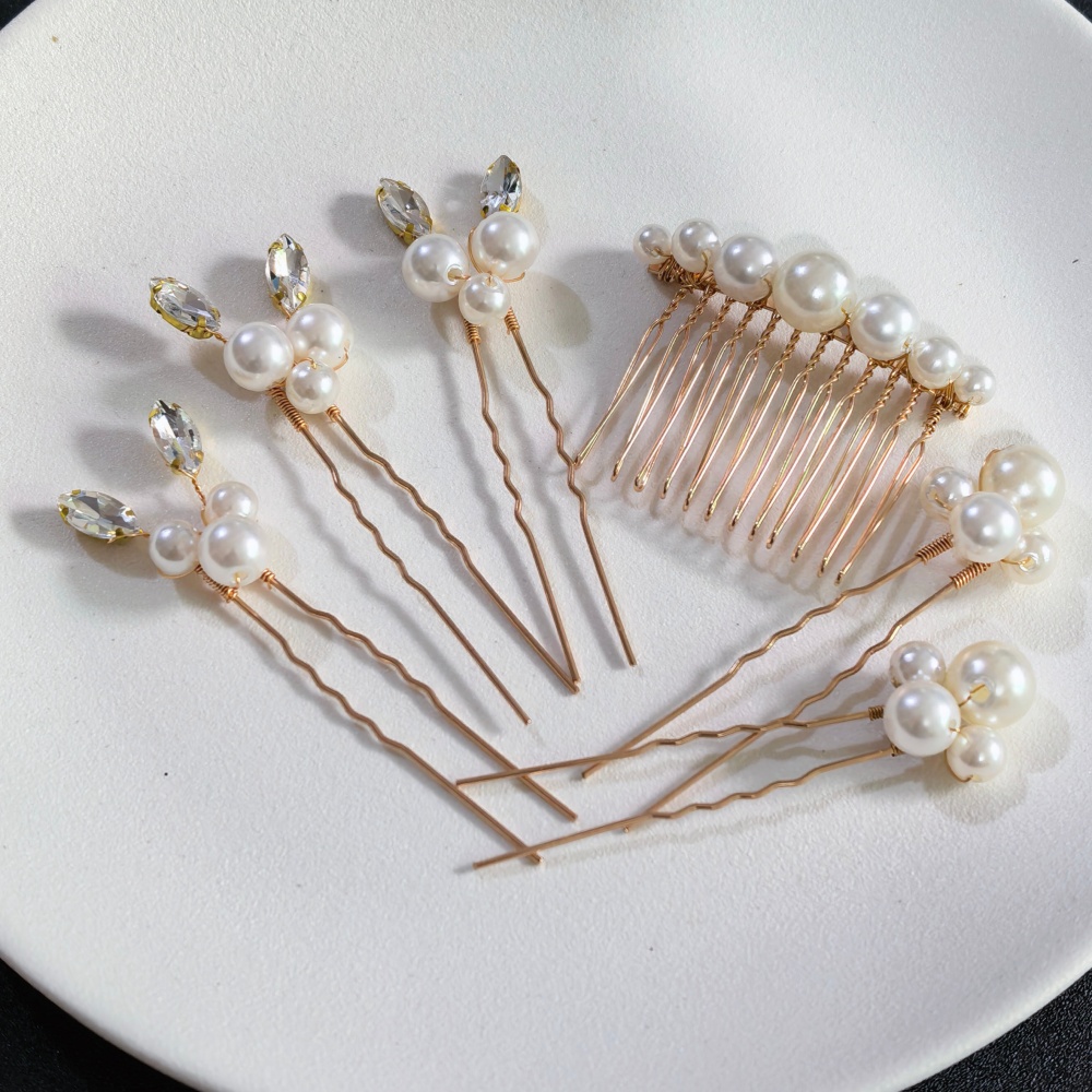 Pearl Crystal Hair Pins Comb S - Tech Accessories For Women review and price
