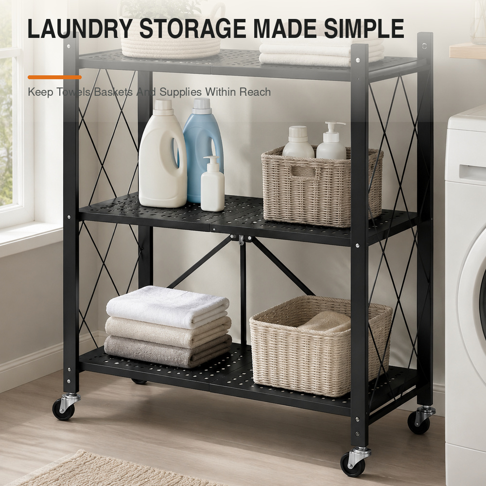 Zoe 3 Tier Foldable Rolling St - Tech Room Accessories review and price
